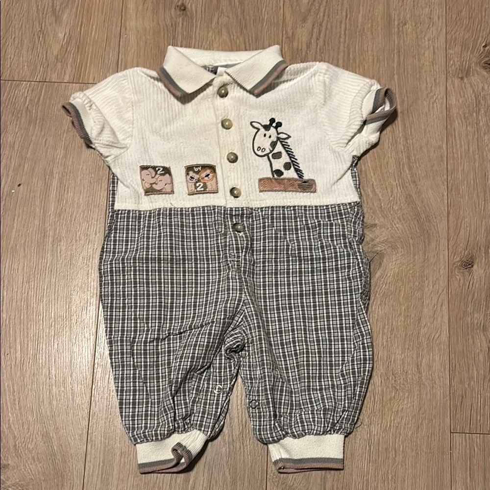 Vintage Noah’s Ark Baby Polo One Piece Jumpsuit